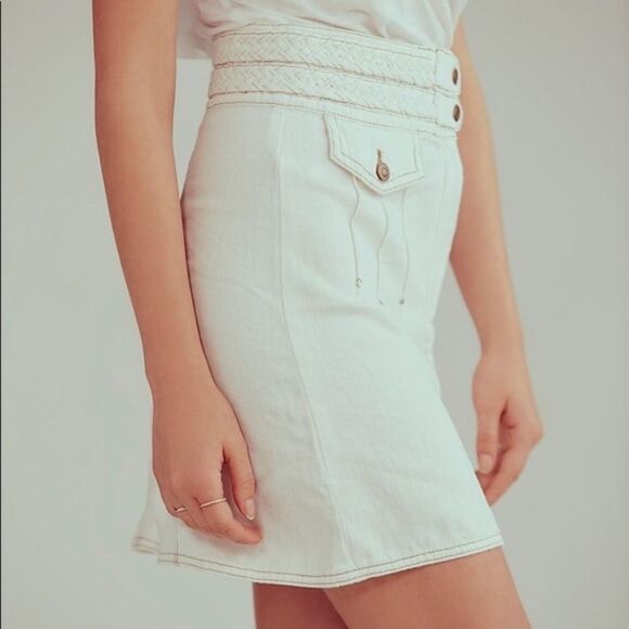 Free People Braided Baby Mini Skirt in White - Picture 3 of 8